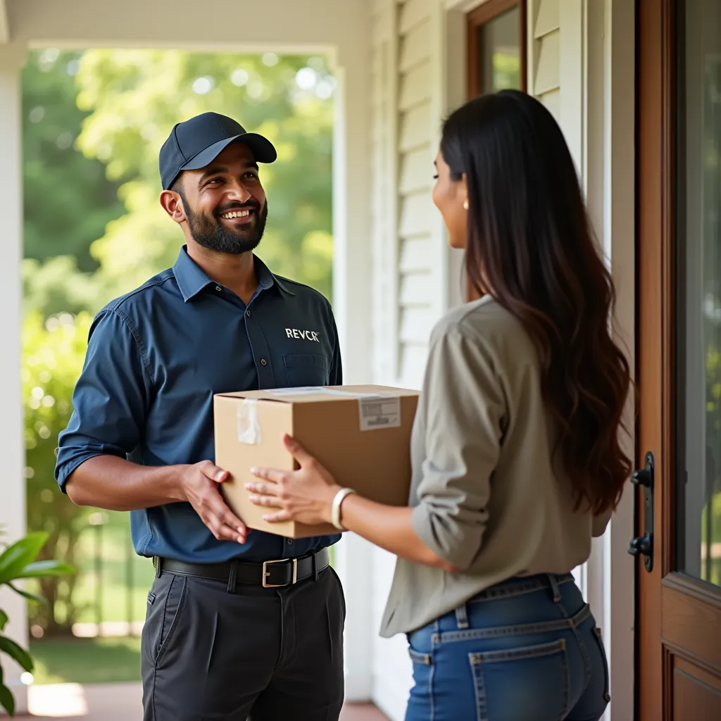Courier service person collecting the good from customer for DHL Saidapet courier service