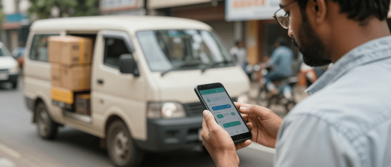 Customer tracking DHL Mylapore courier shipment on mobile